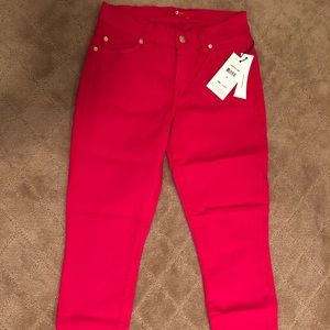7 For All Mankind Womens Pink Skinny Jeans NWT
